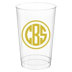 Framed Rounded Monogram Clear Plastic Cups