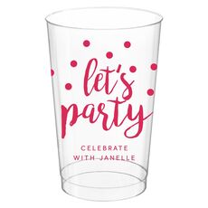 Confetti Dots Let's Party Clear Plastic Cups