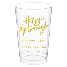 Fun Happy Anniversary Clear Plastic Cups
