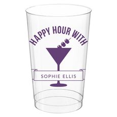 Happy Hour Martini Clear Plastic Cups
