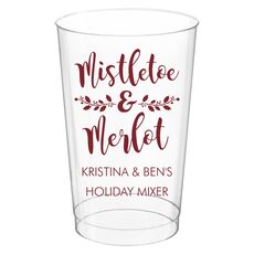 Mistletoe and Merlot Clear Plastic Cups