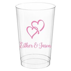 Interlocking Double Hearts Clear Plastic Cups