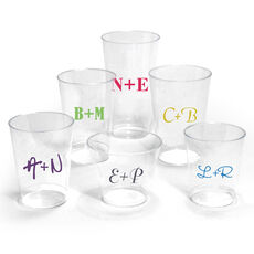 Large Initials Clear Plastic Cups