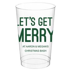Let's Get Merry Clear Plastic Cups