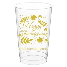 Happy Thanksgiving Autumn Clear Plastic Cups