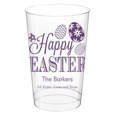 Happy Easter Eggs Clear Plastic Cups