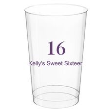 Large Number with Text Clear Plastic Cups