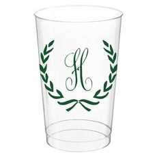 Laurel Wreath with Initial Clear Plastic Cups