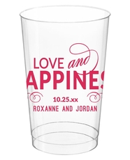 Love and Happiness Scroll Clear Plastic Cups