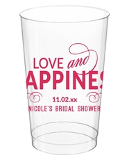 Love and Happiness Scroll Clear Plastic Cups