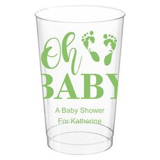 Oh Baby with Baby Feet Clear Plastic Cups