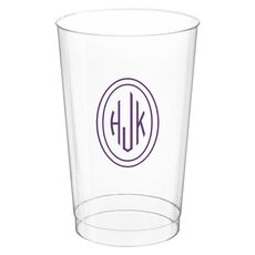 Outline Shaped Oval Monogram Clear Plastic Cups