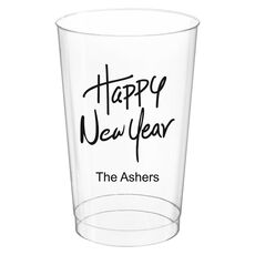 Fun Happy New Year Clear Plastic Cups