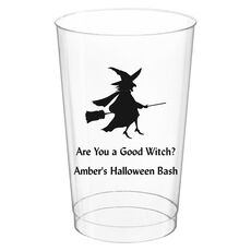 Flying Witch Clear Plastic Cups