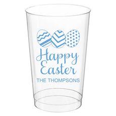 Decorated Easter Eggs Clear Plastic Cups