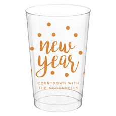 Confetti Dots New Year Clear Plastic Cups
