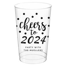 Confetti Dots Cheers to the New Year Clear Plastic Cups