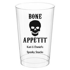 Bone Appetit Skull Clear Plastic Cups