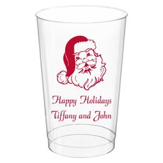 Happy Santa Claus Clear Plastic Cups