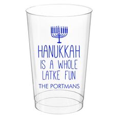 Latke Fun Hanukkah Clear Plastic Cups