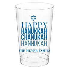 Hanukkah Chanukah Clear Plastic Cups