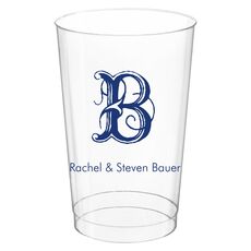 Pick Your Single Initial with Text Clear Plastic Cups