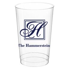 Pick Your Single Initial Monogram with Text Clear Plastic Cups