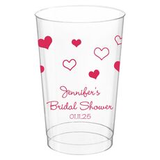 Pretty Hearts Galore Clear Plastic Cups