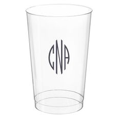 Shaped Oval Monogram Clear Plastic Cups