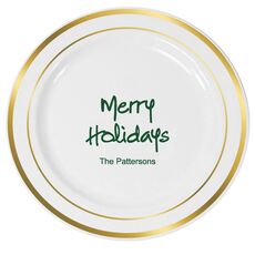Studio Merry Holidays Premium Banded Plastic Plates