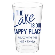 The Lake is Our Happy Place Clear Plastic Cups
