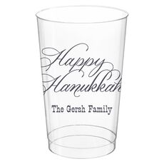 Elegant Happy Hanukkah Clear Plastic Cups