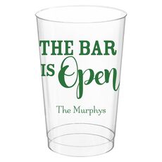 The Bar is Open Clear Plastic Cups