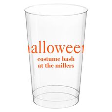 Big Word Halloween Clear Plastic Cups