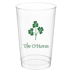 Three Clovers Clear Plastic Cups