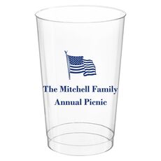 US Flag Clear Plastic Cups