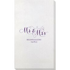 Scroll Mr & Mrs Bamboo Luxe Guest Towels
