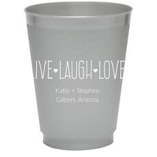 Live Laugh Love Colored Shatterproof Cups