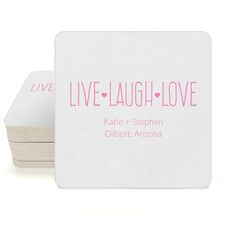 Live Laugh Love Square Coasters