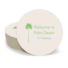 Palm Tree Silhouette Round Coasters