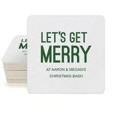 Let's Get Merry Square Coasters