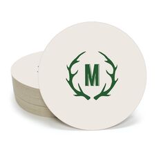 Antlers Initial Round Coasters