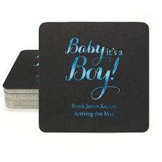 Baby It's A Boy Square Coasters