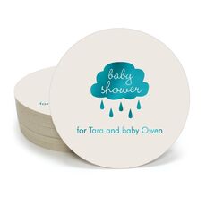 Baby Shower Cloud Round Coasters