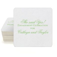 Basic Text of Your Choice Square Coasters
