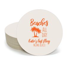 Beaches All Day Round Coasters