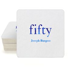 Big Number Fifty Square Coasters