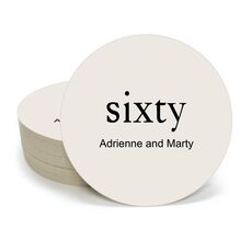 Big Number Sixty Round Coasters