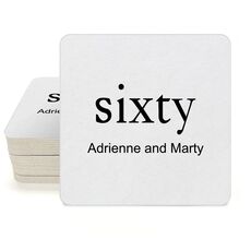 Big Number Sixty Square Coasters