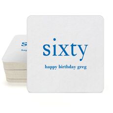 Big Number Sixty Square Coasters